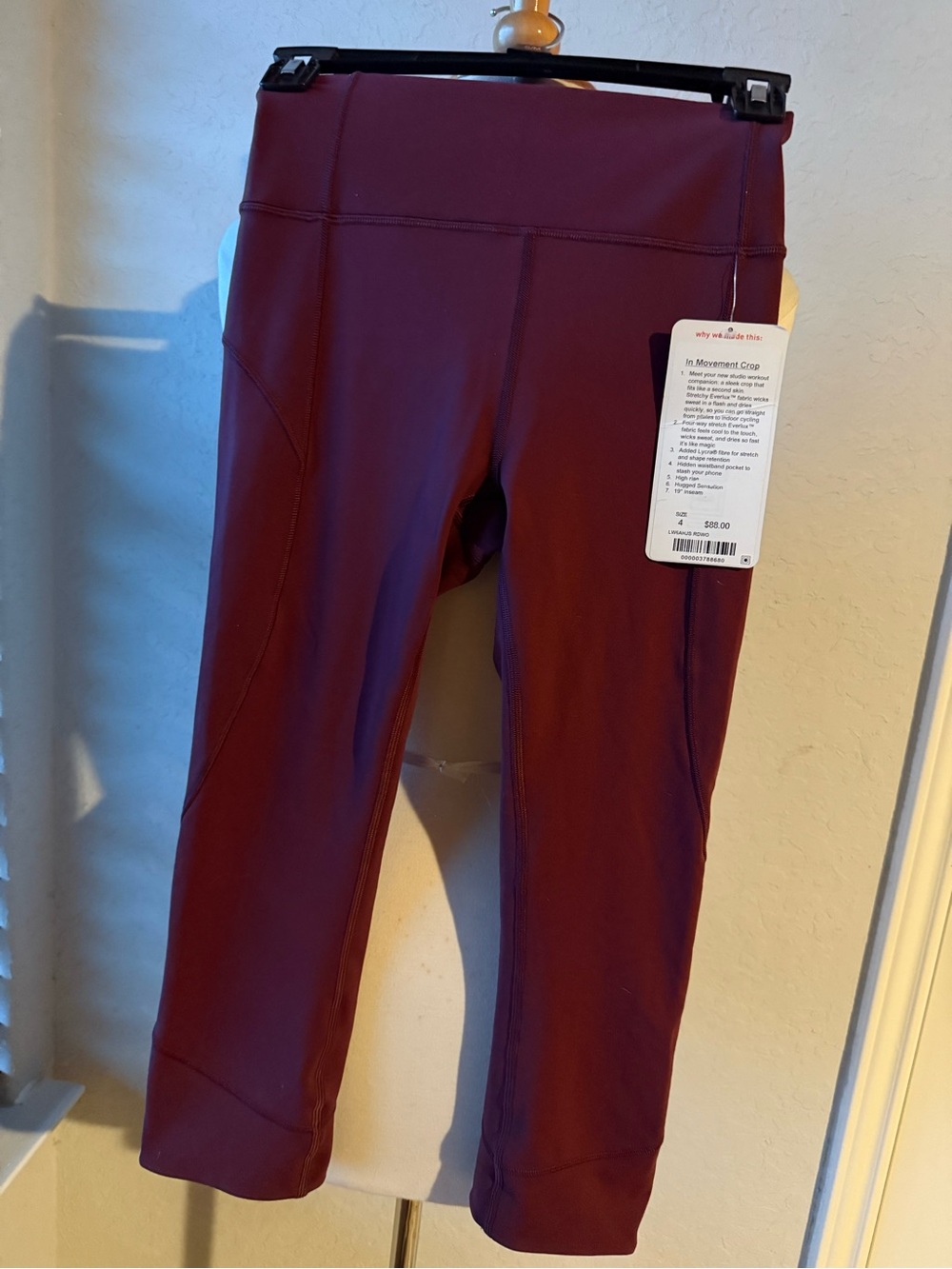 lululemon athletica Kids Burgundy Crop Leggings